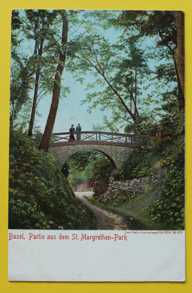 Ansichtskarte Basel / Partie im St. Margareten Park / 1900 / Brücke